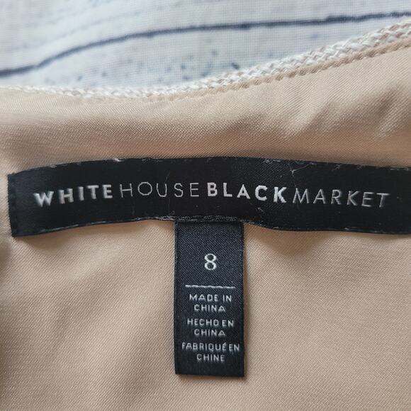 White House Black Market	Size	8 Neutral Linen Tweed Sleeveless Dress Timeless - Picture 11 of 11